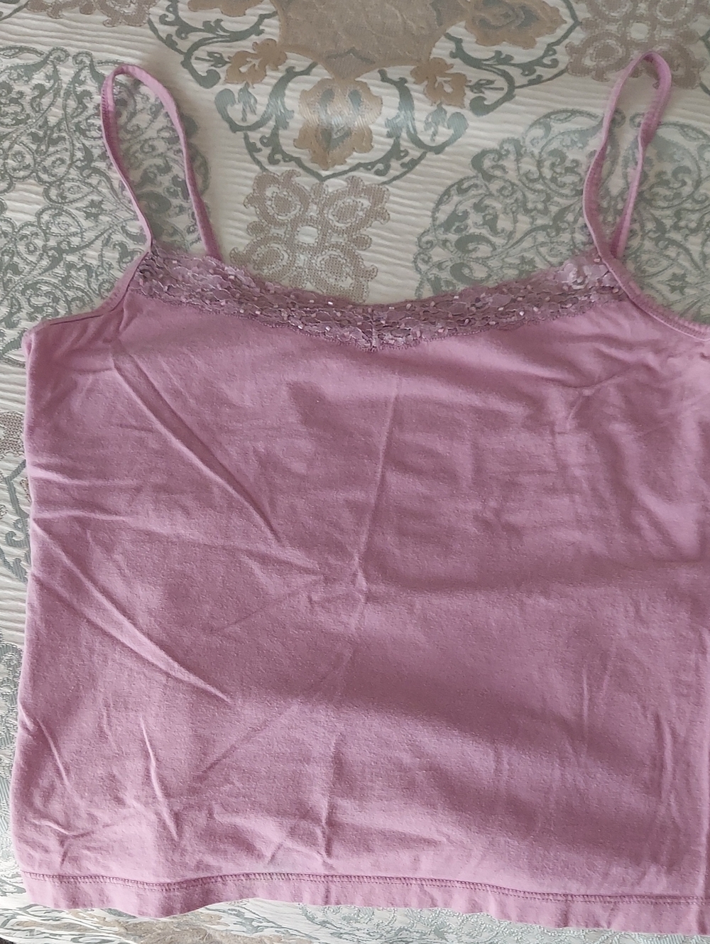 Lace-Trim Lavender Camisole Tank Top
